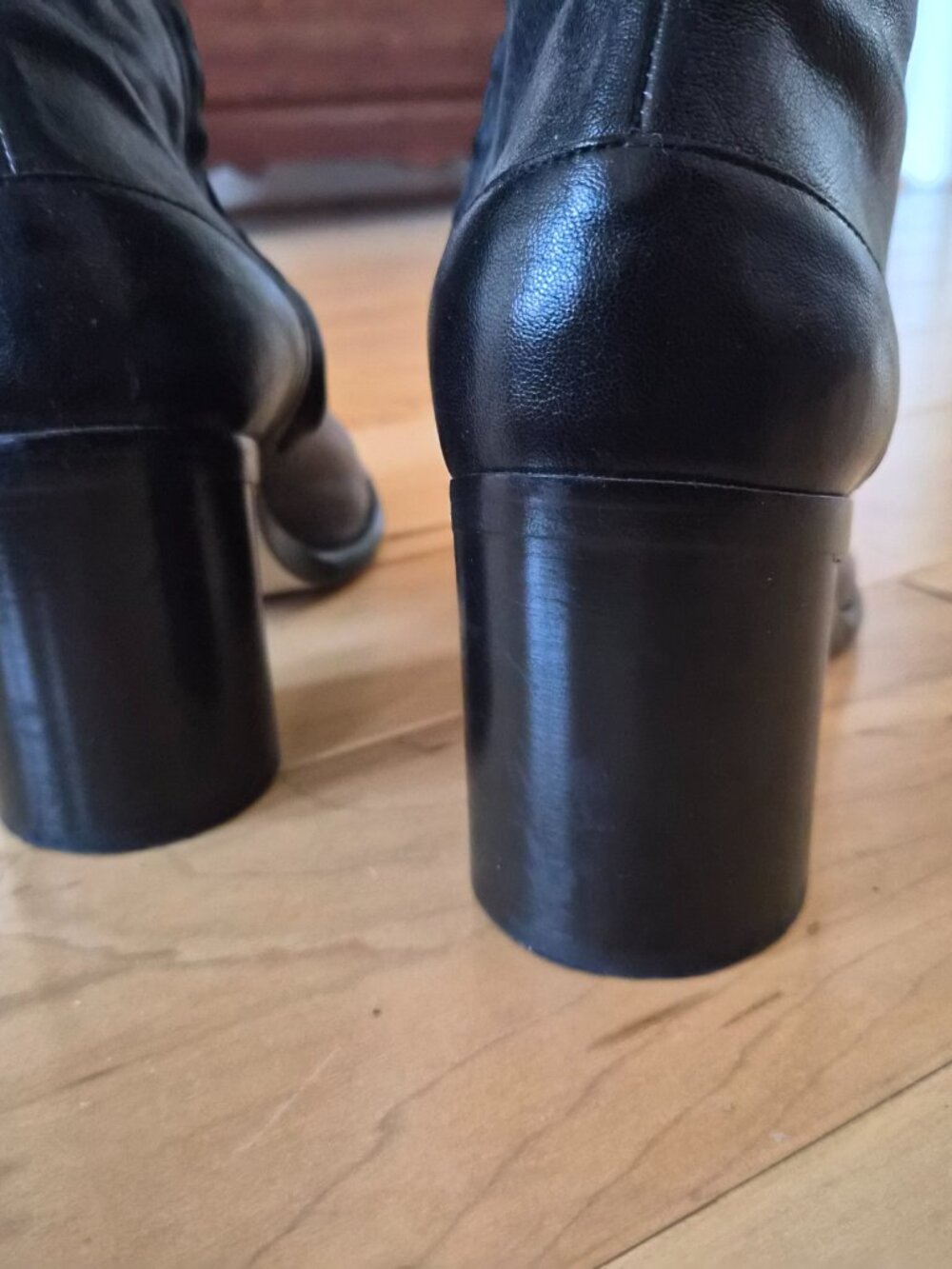 Maison Margiela Black Knee High Leather Tabi Boots Sz 40 - Picture 6 of 12